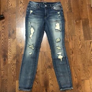 MiracleBody Foil Destructed Jeans